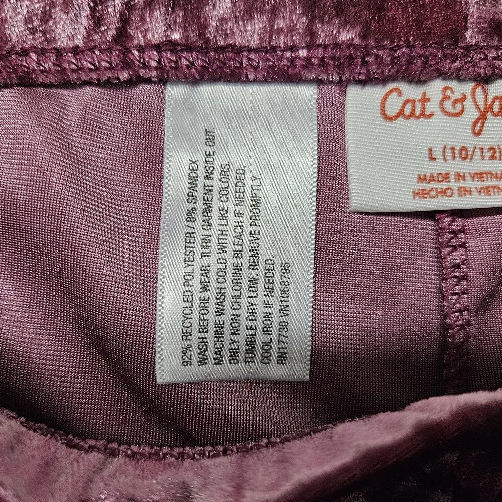 Cat & Jack Thermal Shirt and Velvet Look Pants Pink Girls Size Large